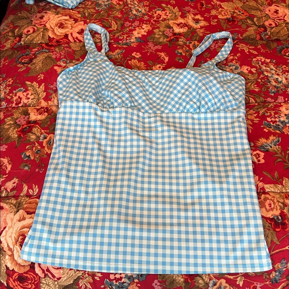 Lands' End Light Blue underwire tankini top